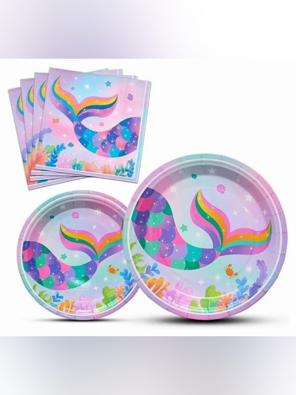 Brand New Mermaid Party Disposable Tableware Set for 16 Guests